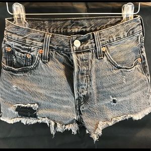 Levi’s 501 Distressed Denim Shorts Size 26